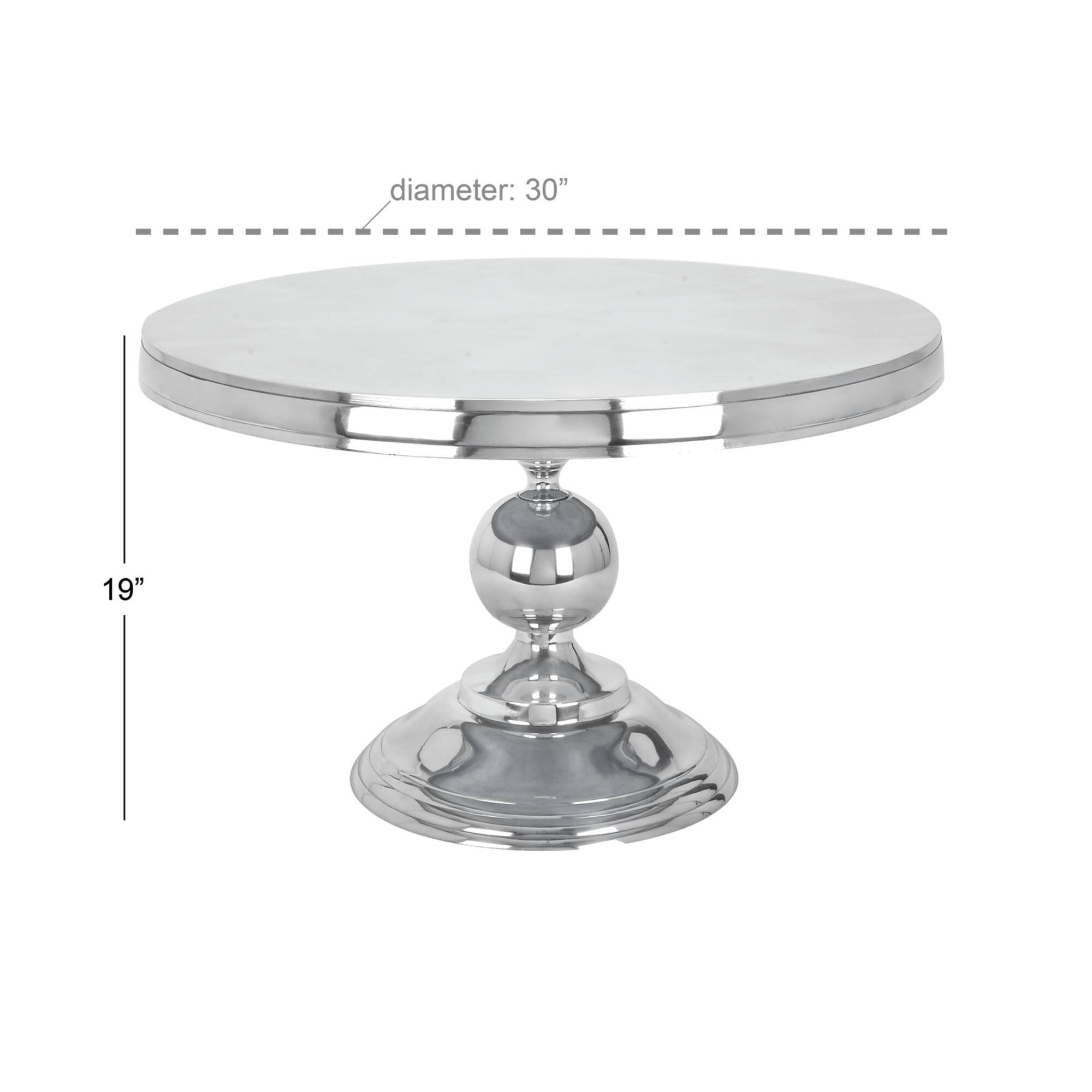 30" Silver Aluminum Traditional Coffee Table